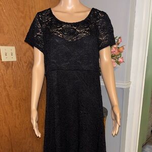 Pink Blush Maternity Black Lace Short Sleeve Dress size 1XL